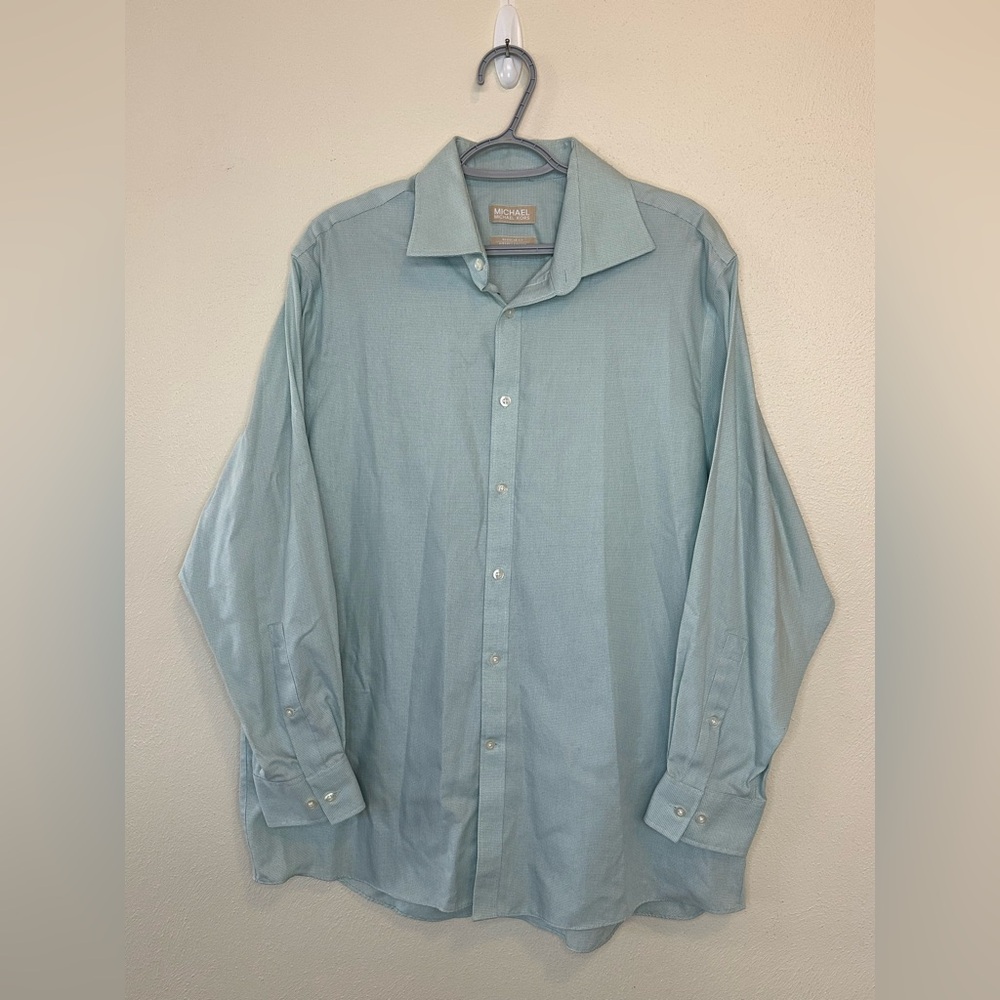 Michael Kors Men’s Non Iron Button Down Dress Shirt Size 17 32/33 Regular Fit